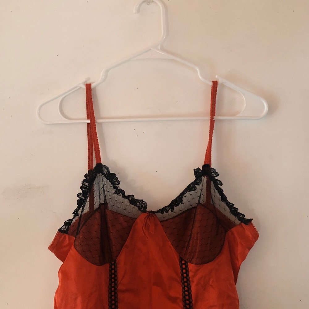 Red & Black Lacey Lingerie Top